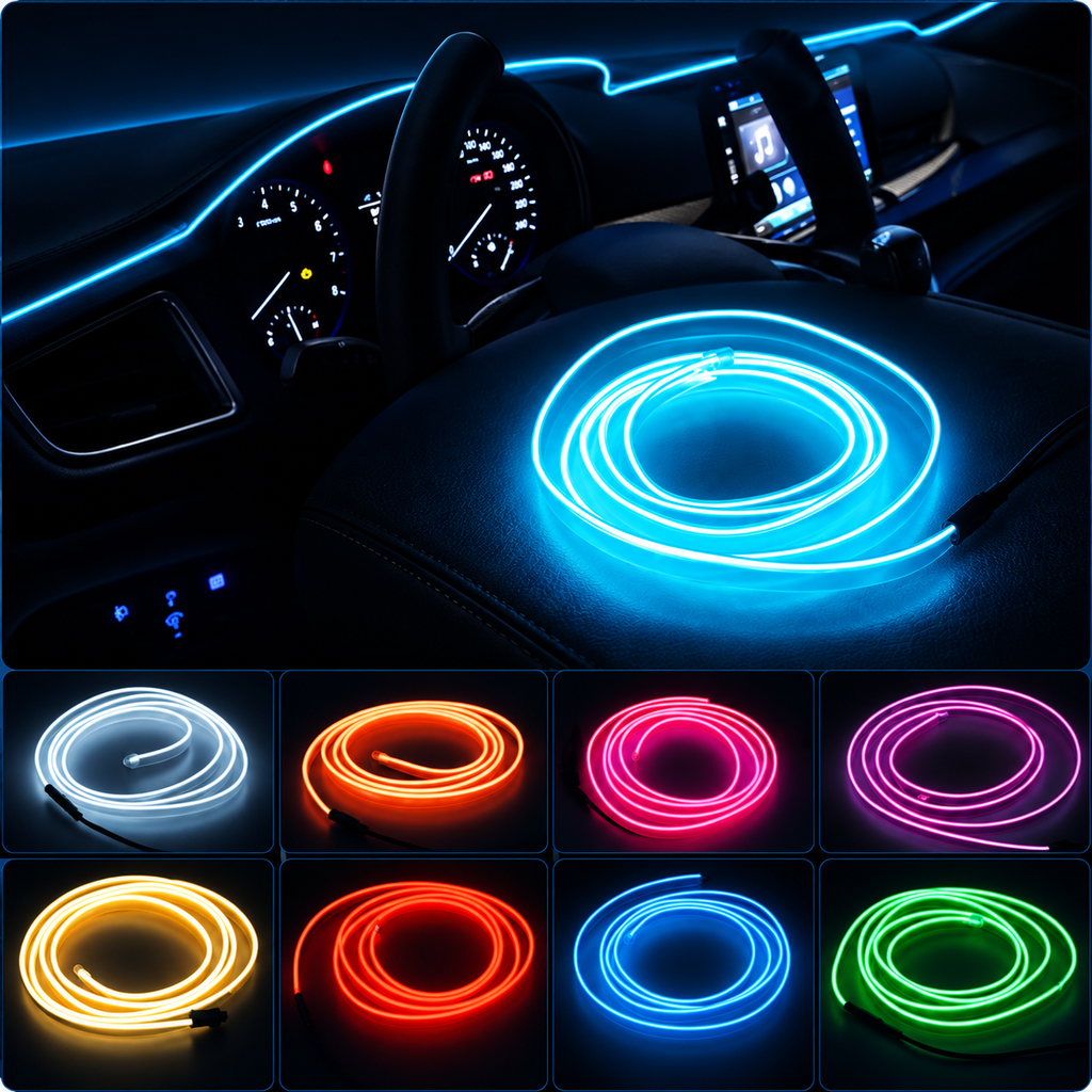 Zenforix USB Interior Ambient Light Strip — branded color and installation view