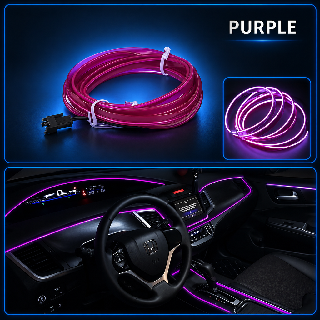 Zenforix USB Interior Ambient Light Strip — branded color and installation view
