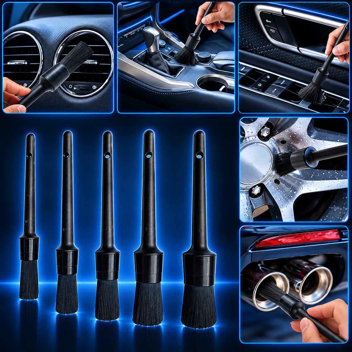 Zenforix 5-Piece Detailing Brush Set — Zenforix branded detail view