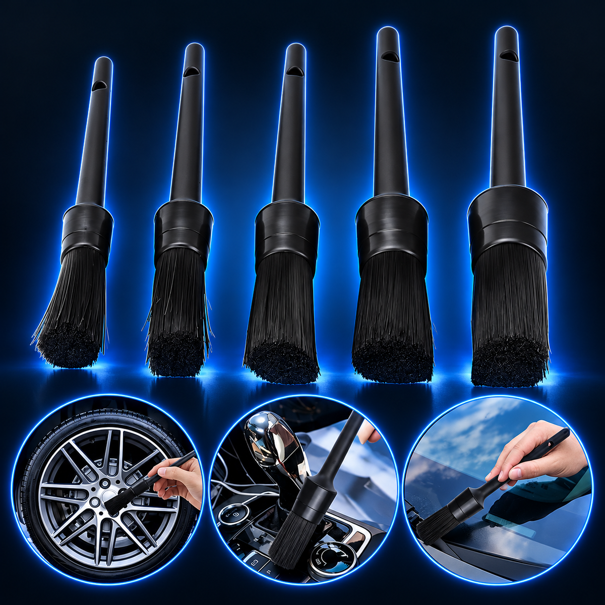 Zenforix 5-Piece Detailing Brush Set — Zenforix branded detail view