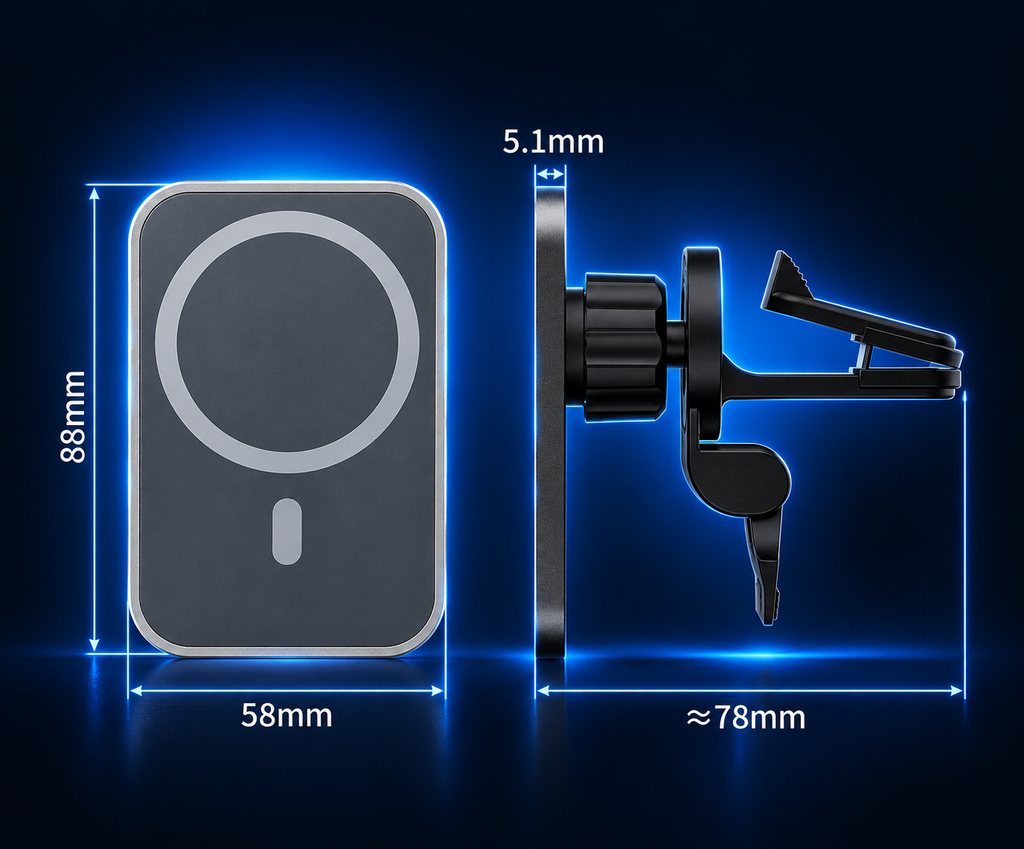 Zenforix 15W Magnetic Air-Vent Wireless Charging Mount — Zenforix branded detail view
