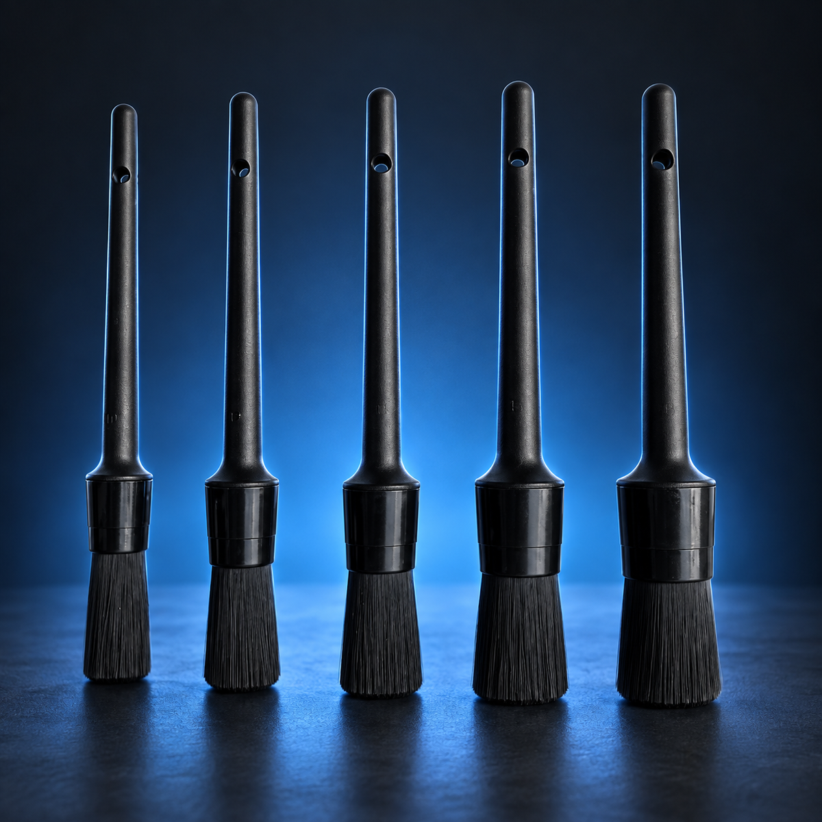 Zenforix five-piece black car detailing brush set